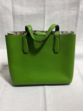 Tory Burch Blake Small Pebble Leather Tote Green